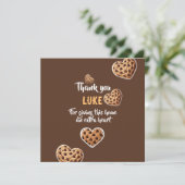 Personalized Thank you cookie hearts design サンキューカード (スタンド正面)
