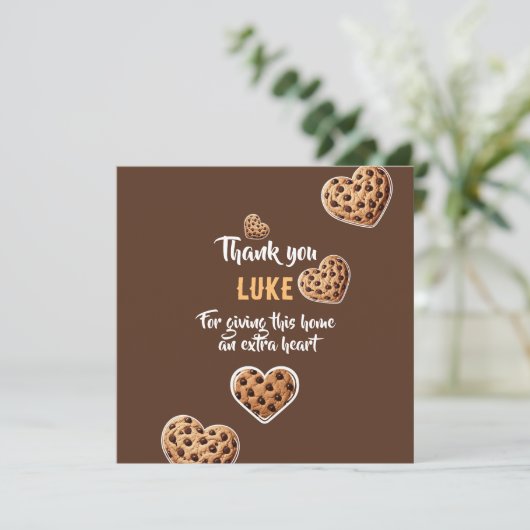 Personalized Thank you cookie hearts design サンキューカード (スタンド正面)