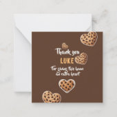 Personalized Thank you cookie hearts design ノートカード (正面)