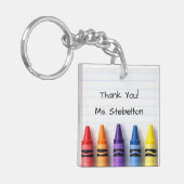 Personalized Thank You Crayon Teacher Keychain キーホルダー (正面左)