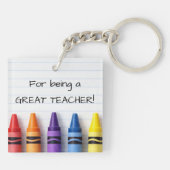 Personalized Thank You Crayon Teacher Keychain キーホルダー (裏面)