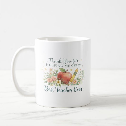 Personalized Thank You for Helping Me Grow コーヒーマグカップ (左)
