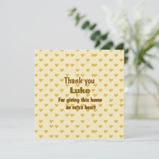 Personalized Thank you heart design カード (スタンド正面)