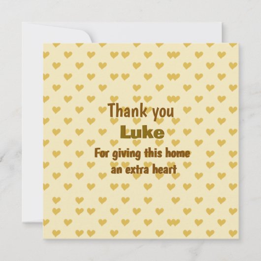 Personalized Thank you heart design カード (正面)