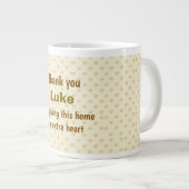 Personalized Thank you heart design ジャンボコーヒーマグカップ (正面右)