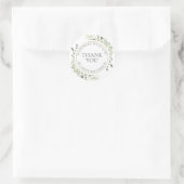 Personalized Thank You Message Greenery Floral ラウンドシール (バッグ)