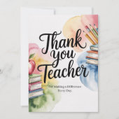Personalized Thank You Teacher カード (正面)