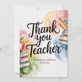 Personalized Thank You Teacher カード