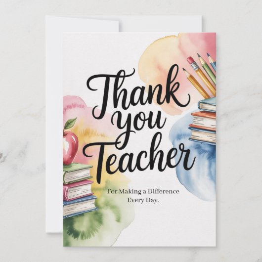Personalized Thank You Teacher カード (正面)