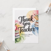 Personalized Thank You Teacher カード (正面/裏面インサイチュ)