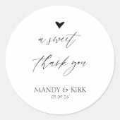 Personalized Thank You Wedding Favor Sticker ラウンドシール (正面)