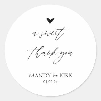 Personalized Thank You Wedding Favor Sticker ラウンドシール