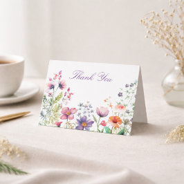 Personalized Thank You Wildflower Cottagecore  ノートカード