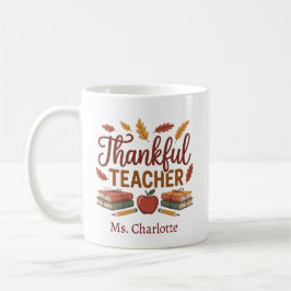 Personalized Thankful Thanksgiving コーヒーマグカップ