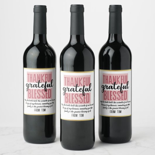 Personalized Thanksgiving Bottle Labels: Share the ワインラベル (ボトル)