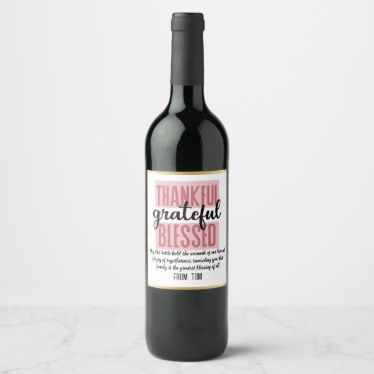 Personalized Thanksgiving Bottle Labels: Share the ワインラベル (正面)
