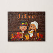Personalized Thanksgiving Child Name Puzzle  ジグソーパズル (横)