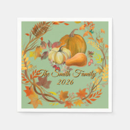 Personalized Thanksgiving Custom Autumn tabledecor スタンダードカクテルナプキン
