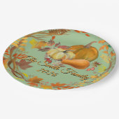 Personalized Thanksgiving Custom Autumn tabledecor ペーパープレート (アングル)
