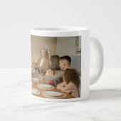 Personalized Thanksgiving family photo ジャンボコーヒーマグカップ (正面右)
