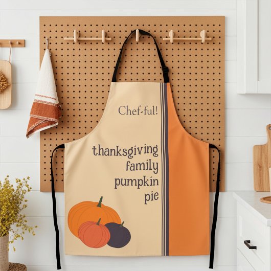 Personalized Thanksgiving Family Pumpkin Chef-ful エプロン