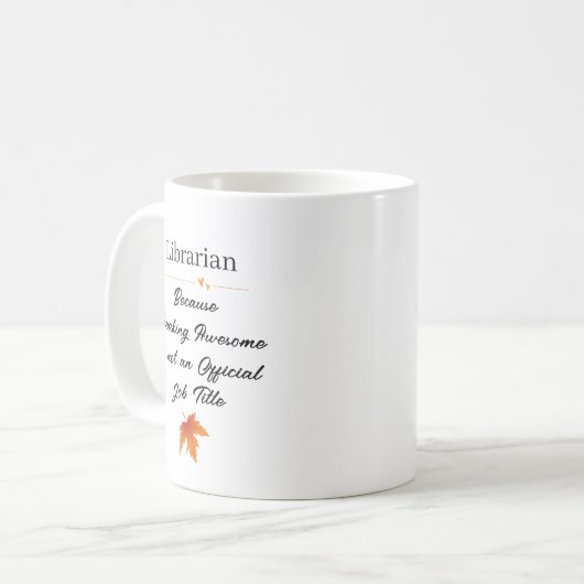 Personalized Thanksgiving Librarian Gift コーヒーマグカップ (正面左)