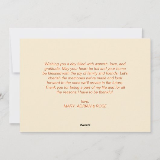 Personalized Thanksgiving Stamp Collage Greeting C シーズンカード (裏面)