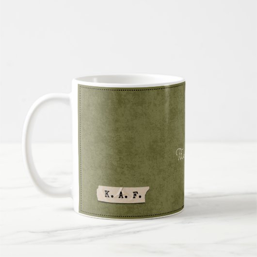 Personalized "The End" Moss Green Mug  コーヒーマグカップ (左)