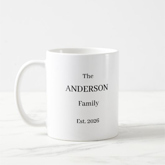 Personalized The Last Name Family Mug – Custom Wed コーヒーマグカップ (左)