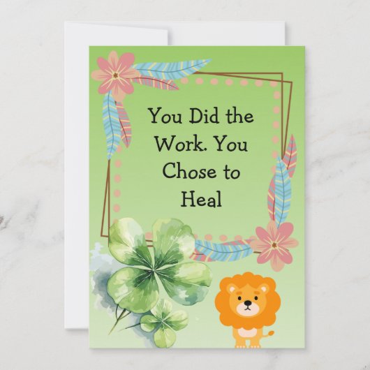 Personalized Therapist Client Green Eucalyptus  サンキューカード (正面)