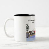 Personalized Therapist, Counselor - Female Cartoon ツートーンマグカップ (左)