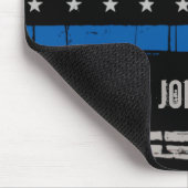 Personalized Thin Blue Line Police Officer マウスパッド (コーナー)