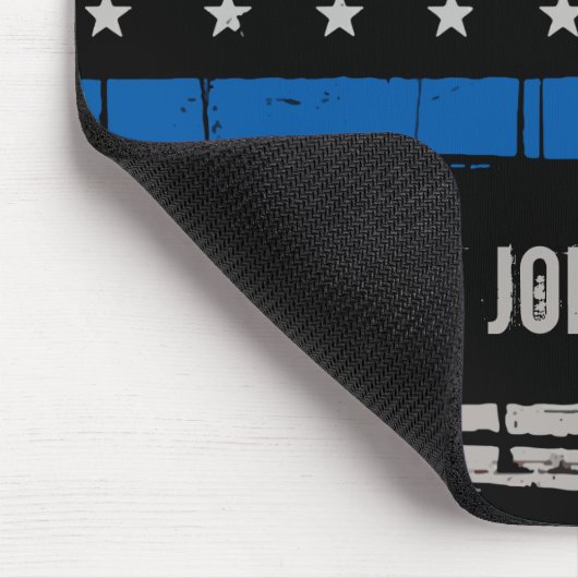 Personalized Thin Blue Line Police Officer マウスパッド (コーナー)