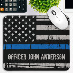 Personalized Thin Blue Line Police Officer マウスパッド<br><div class="desc">Thin Blue Line Mouse Pad - American flag in Police Flag colors,  distressed design . Personalize with Officer's name. This personalized police officer planner is perfect for police departments. COPYRIGHT © 2020 Judy Burrows,  Black Dog Art - All Rights Reserved. Personalized Thin Blue Line Police Officer Mouse Pad</div>