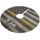 Personalized Thin Gold Line 911 Dispatcher ブラッシュドポリエステルツリースカート (アングル)