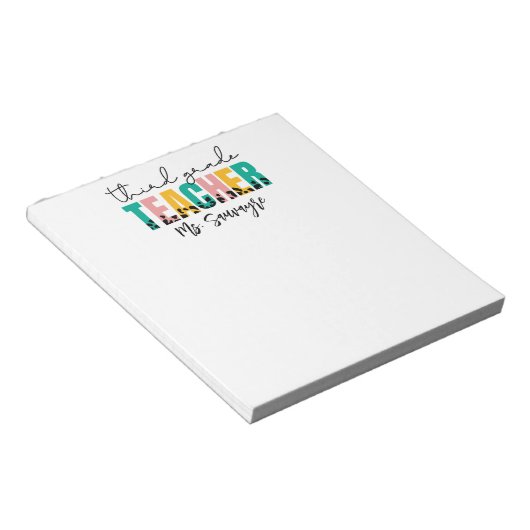 Personalized Third Grade Teacher – Custom Teacher ノートパッド (アングル)