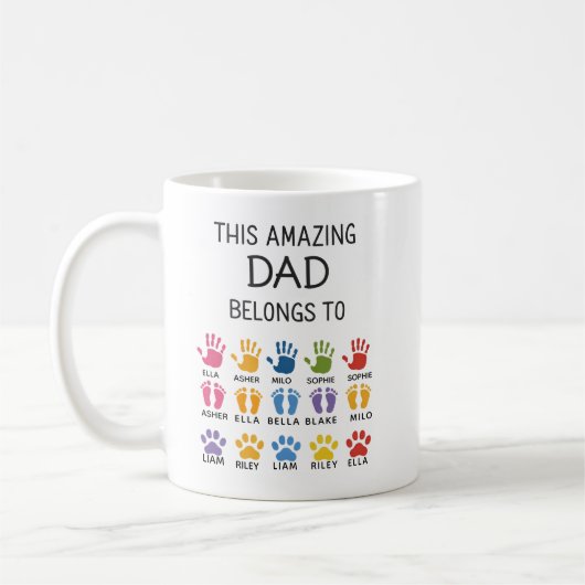 Personalized This Amazing Dad Belongs To | Custom  コーヒーマグカップ (左)