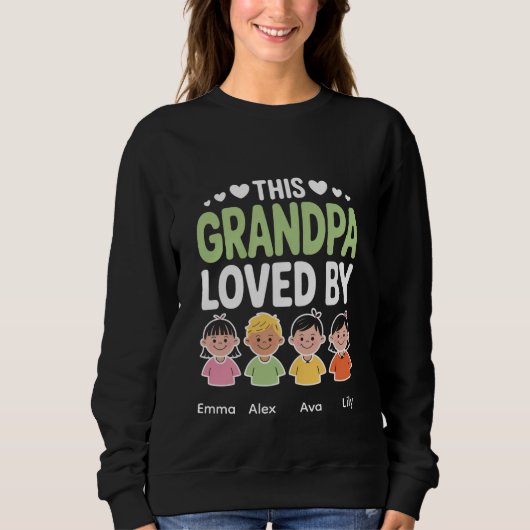 Personalized This Grandpa Loved By – Custom Kids  スウェットシャツ (正面)
