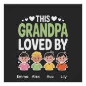 Personalized This Grandpa Loved By – Custom Kids  ポスター (正面)
