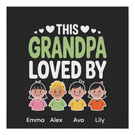 Personalized This Grandpa Loved By – Custom Kids ポスター (正面)