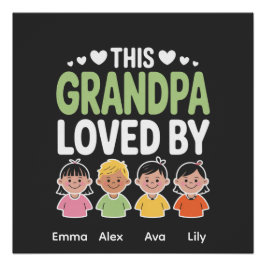 Personalized This Grandpa Loved By – Custom Kids  ポスター