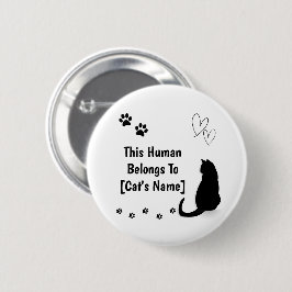 Personalized This Human Belongs To Cat Pin Button 缶バッジ