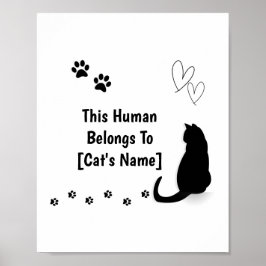 Personalized This Human Belongs To Cat Poster ポスター