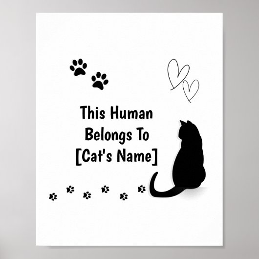 Personalized This Human Belongs To Cat Poster ポスター (正面)