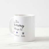 Personalized This Mommy Belongs To Kids Pet Name コーヒーマグカップ (正面左)