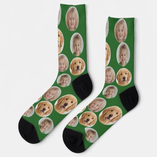 Personalized Three-Photo Face Socks | Custom Gift ソックス (左)
