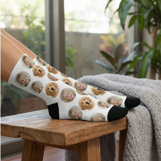 Personalized Three-Photo Face Socks | Custom Gift ソックス