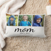 Personalized Three Photo Mom ランバークッション (ブランケット)
