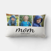Personalized Three Photo Mom ランバークッション (裏面)