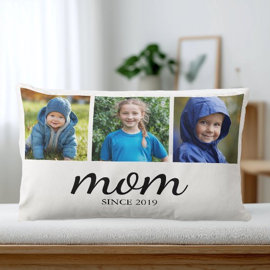 Personalized Three Photo Mom ランバークッション